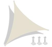 Tenda parasole triangolare impermeabile, 4,5 x 4,5 m, resistente alle intemperie, per balcone, patio, terrazza, area esterna, colore beige, protezione UV per giardino, terrazza e piscina.