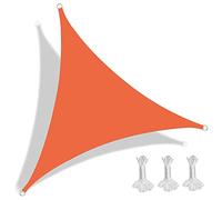 Tenda parasole triangolare impermeabile, 6,6 x 6,6 m, resistente ai raggi UV, per patio, piscina, cortile e aree di gioco, durevole riparo da esterni, colore arancione acceso