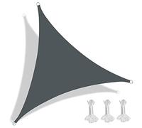 Tenda parasole triangolare impermeabile, 7,8 x 7,8 m, resistente, per giardino, spiaggia, patio, resistente ai raggi UV, colore grigio scuro, per una migliore vita all'aperto