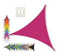 Tenda parasole triangolare impermeabile 95% protezione UV per balcone, patio, giardino, uso esterno, rosa, 3 x 3 x 4,3 m