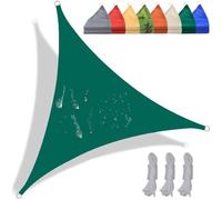 Tenda parasole triangolare impermeabile al 98% dai raggi UV, 4 x 4 x 5,7 m, verde scuro, per esterni, giardino e patio, protezione UV per terrazza, piscina e cortile