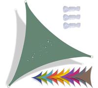 Tenda parasole triangolare impermeabile, blocco UV al 95%, copertura ad angolo retto, per esterni giardino e patio, 5 x 5 x 5 m, verde scuro, include corda per una facile installazione
