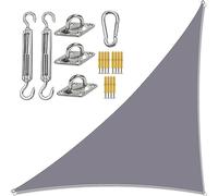 Tenda parasole triangolare impermeabile, con kit di fissaggio, 4 x 4 x 5 m, colore grigio, per esterni, per giardino, picnic, campeggio, angolo retto, protezione ombra