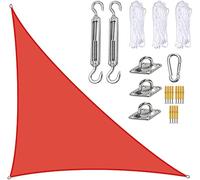 Tenda parasole triangolare, impermeabile e resistente ai raggi UV, in tessuto resistente, per tettoie, terrazze, aree esterne, 3 x 4 x 5 m, baldacchino arancione per una maggiore protezione solare