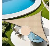Tenda parasole triangolare impermeabile in poliestere resistente ai raggi UV, per balconi e terrazze, colore cachi, 6,5 m x 6,5 m x 6,5 m, perfetta per la protezione solare