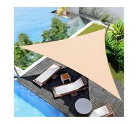 Tenda parasole triangolare, impermeabile, in tessuto Oxford, per patio, giardino, balcone, esterno, colore crema, 1,5 x 1,5 m, protezione UV, facile da installare