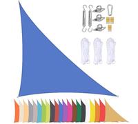 Tenda parasole triangolare, impermeabile, per esterni per giardino e patio, 90% di protezione dai raggi UV, con occhielli, blu scuro, 3 x 3 x 4 m, perfetta per parasole e riparo