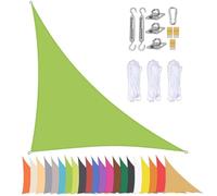 Tenda parasole triangolare, impermeabile, per esterni per giardino e patio, protezione dai raggi UV, 90% verde, 3 x 4 x 5 m, con occhielli, perfetta per riparo dal sole