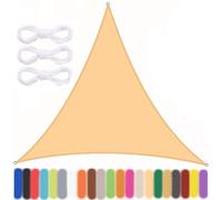 Tenda parasole triangolare impermeabile per esterni, protezione dai raggi UV al 95%, con 3 corde, per giardino, patio, beige, 5 x 5 x 5 m, perfetta per proteggere dal sole e rilassarsi