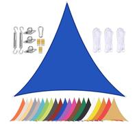 Tenda parasole triangolare impermeabile, per giardino e patio, protezione UV al 90%, 3,6 x 3,6 x 3,6 m, con occhielli per la massima protezione solare, colore: blu scuro