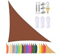 Tenda parasole triangolare, impermeabile, per giardino e patio, protezione UV al 90%, 4 x 4 x 5,7 m, colore marrone, con occhielli
