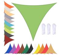 Tenda parasole triangolare, impermeabile, per giardino, patio e terrazza, protezione UV al 90%, con occhielli, 6 x 6 x 6 m, tessuto verde