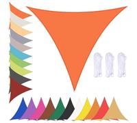 Tenda parasole triangolare, impermeabile, per giardino, patio e terrazza, protezione UV al 90%, con occhielli, 4,5 x 4,5 x 4,5 m, colore arancione brillante