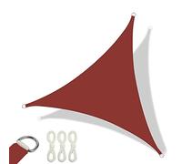 Tenda parasole triangolare impermeabile, protezione UV, per giardino, balcone e terrazza, 5 x 5 x 7,1 m, colore rosso ruggine, include 3 corde per una facile installazione