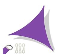 Tenda parasole triangolare, impermeabile, protezione UV per giardino, balcone, terrazza, include 3 corde (4 x 4 x 5,7 m, viola), soluzione ideale per l'ombra all'aperto