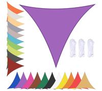 Tenda parasole triangolare per esterni, impermeabile, protezione UV 90%, viola, 4,5 x 4,5 x 4,5 m, perfetta per giardino e terrazza, con occhielli