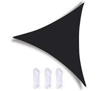 Tenda parasole triangolare, protezione dai raggi UV, in tessuto traspirante, resistente alle intemperie, con corda inclusa, per balcone, patio, giardino (4,5 x 4,5 x 4,5 m, nero)