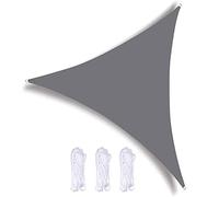 Tenda parasole triangolare, protezione UV, traspirante, resistente alle intemperie, con corda inclusa, per balcone, terrazza, giardino (2 x 2 x 2 m, grigio)