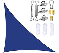 Tenda parasole triangolare, resistente all'acqua, 96,5% contro i raggi UV, corda inclusa, ideale per giardino, patio, feste all'aperto, cortile, prato grigio (blu, 4 x 4 x 5,7 m)