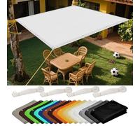 Tenda Parasole Vela Ombreggiante 1 x 5 m Protezione Raggi UV 98% Rete Ombreggiante Impermeabile, con Corde di Supporto per Balconi per Esterno, Giardino Terrazzo, Bianco