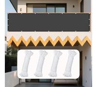 Tenda Parasole Vela Ombreggiante 136 x 220 cm Protezione Raggi UV e Impermeabile Tenda Parasole Rettangolare con Occhielli a Vela per Serre Carport Piscine Cortili, Grigio Scuro