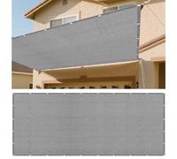 Tenda Parasole Vela Ombreggiante 160 x 330 cm Protezione Solare Raggi UV Rettangolo Telo Ombra con Anelli con Occhielli e Fune per Esterno Terrazzo Balcone Giardino, Grigio Chiaro