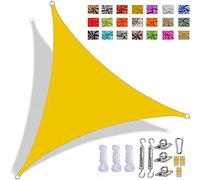 Tenda Parasole Vela Ombreggiante Triangolare, Tendalino Impermeabile Resistente Ai Raggi UV, Robusto Tessuto in Tessuto Oxford, con Kit di Fissaggio E Corda (4x4x4m,Giallo Fluorescente)