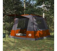 vidaXL Tenda per feste di anniversario per 10 persone, grigio e arancione, elegante gazebo per eventi all'aperto, matrimoni, picnic