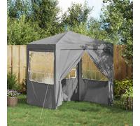 vidaXL Tenda Party Grigio chiaro 200 x 200 x 240 cm PE e Acciaio, Tenda moderna per eventi all'aperto, padiglione per feste, rifugio temporaneo per sole, perfetta per matrimoni e festival