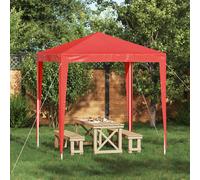vidaXL Tenda da festa 200 x 200 x 240 cm, colore rosso PE e acciaio, tettoia moderna, gazebo per eventi, rifugio temporaneo, tenda resistente, grande gazebo estivo