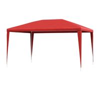 vidaXL Tenda per feste, colore rosso, 400 x 300 x 255 cm, in polietilene e acciaio, rettangolare, moderna, impermeabile, resistente ai raggi UV, robusta tenda per feste per eventi all'aperto