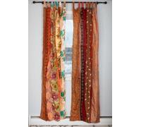 Tenda patchwork Sari vintage indiana drappeggio decorazione finestra tenda ar...
