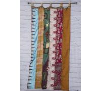 Tenda patchwork Sari vintage indiana drappo decorazione finestra tenda multi ...