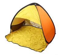 Tenda per animali domestici pronta da spiaggia, installazione automatica e scudo UV per il comfort al sole (arancione e giallo)
