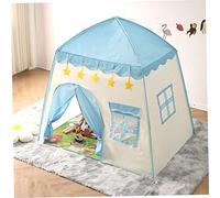 Tenda per bambini, 1.3x1x1.kids gioca una tenda interna con finestra e cortina di porte, castello di principessa fata, toddler Playhouse per ragazze (blu)