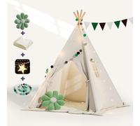 Tenda per bambini BlueWood con coperta, luci fiabesche e borsa di tela per i giochi dei bambini, Tende da gioco portatili, castelli da gioco, tende per bambini da interno e da esterno