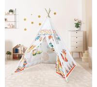 Tenda per Bambini, Casetta per Bambini con Pali di Pino, Stabilizzatori Llegno e Motivi Raffinati, Tenda Gioco Interno Esterno, Tenda Cameretta per Ragazze e Ragazzi Animali Foresta