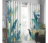 Tenda Per Bambini Con Piante Delle Foreste Tropicali, Oscurante, Per Camera E Bambini, Soggiorno, Con Protezione Termica E Isolata, Risparmio Di Rumore, 2 Pannelli 140L X 200A Cm, Fiori E Uccelli