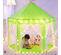 Tenda per Bambini Nuvoles Bandiere Colorate,Capannas per Bambini da Interno Adattos a Bambini dai 2 ai 12 anni,Tenda Gioco Bambina,Giocattoli per Bambini e Ragazze (H-verde-[140x120x135cm])