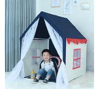 Tenda per Bambini Nuvoles Bandiere Colorate,Capannas per Bambini da Interno Adattos a Bambini dai 2 ai 12 anni,Tenda Gioco Bambina,Giocattoli per Bambini e Ragazze (F-blu-[110x90x120cm])