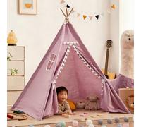 Tenda per Bambini Nuvoles Bandiere Colorate,Capannas per Bambini da Interno Adattos a Bambini dai 2 ai 12 anni,Tenda Gioco Bambina,Giocattoli per Bambini e Ragazze (C-Viola-[120x120x150cm])