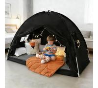 Tenda per Bambini Nuvoles Bandiere Colorate,Capannas per Bambini da Interno Adattos a Bambini dai 2 ai 12 anni,Tenda Gioco Bambina,Giocattoli per Bambini e Ragazze (G-nero-[194x98x120cm])