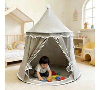 Tenda per Bambini Nuvoles Bandiere Colorate,Capannas per Bambini da Interno Adattos a Bambini dai 2 ai 12 anni,Tenda Gioco Bambina,Giocattoli per Bambini e Ragazze (D-grigio-[110x110x125cm])