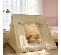 Tenda per Bambini Nuvoles Bandiere Colorate,Capannas per Bambini da Interno Adattos a Bambini dai 2 ai 12 anni,Tenda Gioco Bambina,Giocattoli per Bambini e Ragazze (K-Beige-[120x120x104cm])