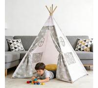 Tenda per Bambini Nuvoles Bandiere Colorate,Capannas per Bambini da Interno Adattos a Bambini dai 2 ai 12 anni,Tenda Gioco Bambina,Giocattoli per Bambini e Ragazze (C-Coniglio grigio-[160x140x145cm])