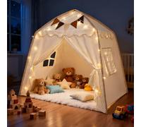 Tenda per bambini, per interni, 130 x 100 x 130 cm, con catena luminosa, decorazione per bambini a partire dai 3 anni, tenda per bambini, tipi, casetta per bambini, per interni, principessa, letto per