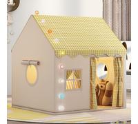 Tenda per bambini, per interni, per bambini, con luci e opache, tenda da gioco da principessa, per cameretta dei bambini, per interni, camera da letto, decorazione (giallo)