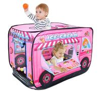 Tenda per bambini pieghevoli, camion per gelati ad alta densità traspirante, 44x30x28 tenda da gioco, casa di gioco portatile per ragazze regalo per ragazzi, dessert cartpop su tende per bambi