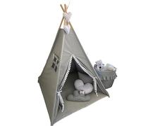 Tenda per Bambini - Tenda Gioco Bambini con Tappetino Morbido e 3 Cuscini - Tenda Bambini in Cotone per Interni ed Esterni - Casetta da Gioco per Bambine e Bambini - Idea Regalo Perfetta