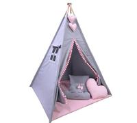 Tenda per Bambini - Tenda Gioco Bambini con Tappetino Morbido e 3 Cuscini - Tenda Bambini in Cotone per Interni ed Esterni - Casetta da Gioco per Bambine e Bambini - Idea Regalo Perfetta